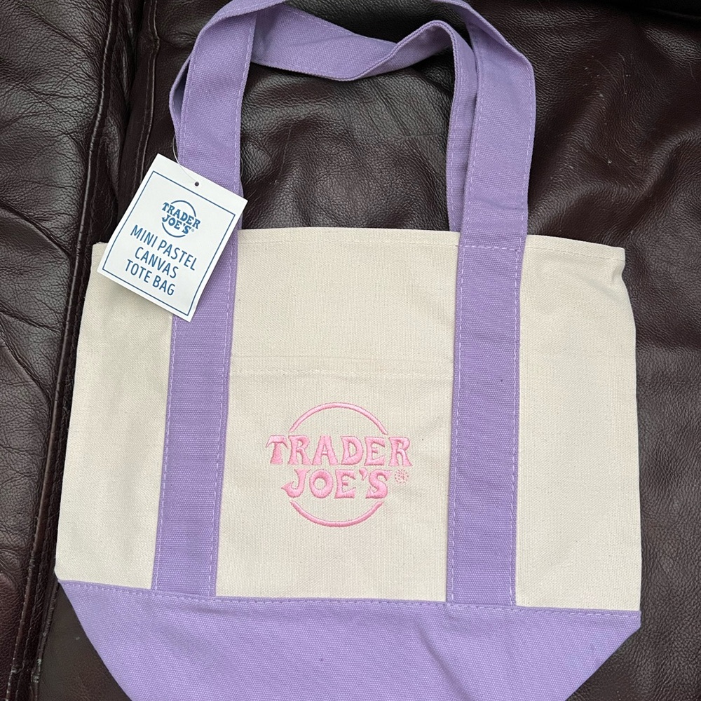 Trader Joe’s Viral Mini Purple Pastel Canvas Tote